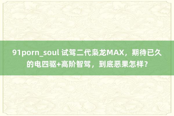 91porn_soul 试驾二代枭龙MAX，期待已久的电四驱+高阶智驾，到底恶果怎样？