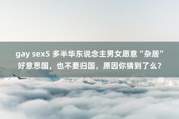 gay sex5 多半华东说念主男女愿意“杂居”好意思国，也不要归国，原因你猜到了么？