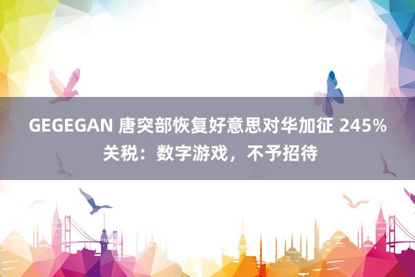 GEGEGAN 唐突部恢复好意思对华加征 245% 关税：数字游戏，不予招待